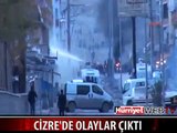 CİZRE'DE YOLU KAPATIP POLİSLE ÇATIŞTILAR