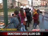 OKMEYDANI'NDA POLİSE TAŞLI SALDIRI