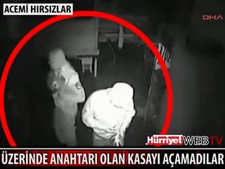ACEMİ HIRSIZLAR ÜZERİNDE ANAHTARI OLAN BOŞ KASAYI AÇAMADILAR