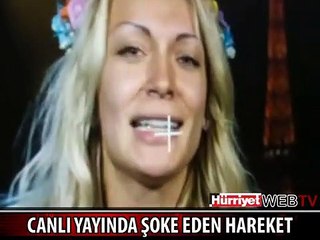 CANLI YAYINDA GÖĞÜSLERİNİ AÇTI