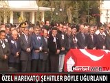 ŞEHİTLERİ, CUMHURBAŞKANI VE DEVLETİN ZİRVESİ UĞURLADI