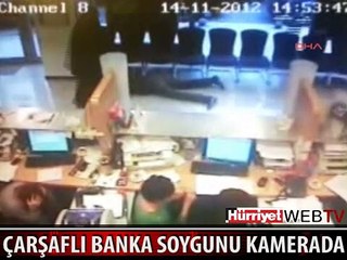 BANKANIN İÇİNDEKİ KAMERA ÇEKTİ! İŞTE PENDİK'TEKİ ÇARŞAFLI SOYGUN