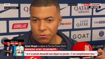 Mbappé : « Je n'ai jamais demandé mon départ en janvier » - Foot - L1 - PSG