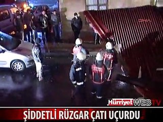 ŞİDDETLİ RÜZGAR ÇATI UÇURDU