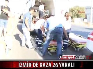 İŞÇİ SERVİSİ İLE KAMYON ÇARPIŞTI: 26 YARALI