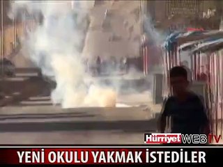 CİZRE'DE OKULA MOLOTOFLU SALDIRI