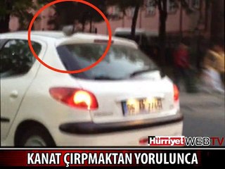 OTOMOBİLİN ÜSTÜNDE ŞEHİR TURU YAPTI