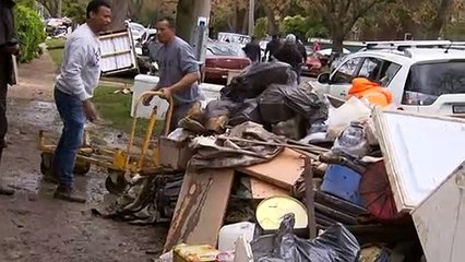 In areas of Victoria where floodwater has receded the clean-up has been ramping up with residents counting the costs