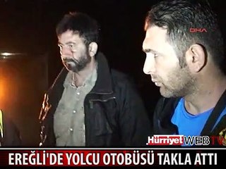 OTOBÜS ORTA REFÜJÜ AŞARAK TAKLA ATTI