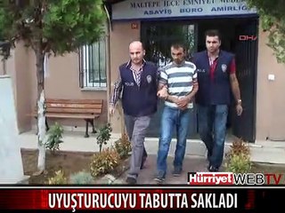 UYUŞTURUCUYU MORGDAKİ TABUTTA SAKLADI