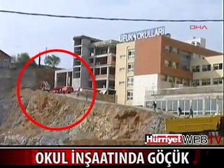 İSTİNYE'DE OKUL İNŞAATINDA GÖÇÜK