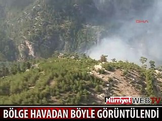 HELİKOPTERİN DÜŞTÜĞÜ BÖLGE HAVADAN BÖYLE GÖRÜNTÜLENDİ