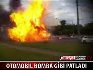 BOMBA GİBİ PATLAYAN OTOMOBİL KAMERADA