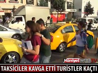 TAKSİM'DE TAKSİCİLER BİRBİRİNE GİRDİ