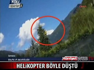 HELİKOPTERİN DÜŞME ANI KAMERADA