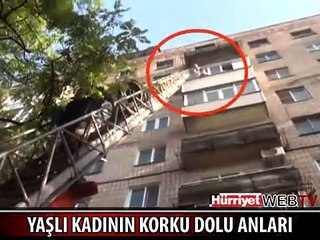 YAŞLI KADIN 7. KATTA ASILI KALDI