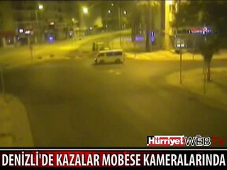 DENİZLİ'DE KAZALAR MOBESE KAMERALARINDA