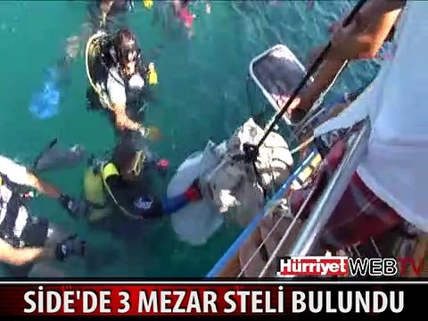 SİDE'DE M.Ö. DÖNEME AİT 3 MEZAR TAŞI BULUNDU