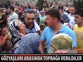 KAZADA ÖLEN 7 KİŞİ GÖZYAŞLARI ARASINDA TOPRAĞA VERİLDİ