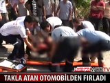 TAKLA ATAN OTOMOBİLDEN FIRLAYAN GENÇ KIZ ÖLDÜ