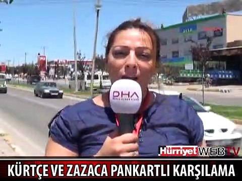 ERDOĞAN'A DİYARBAKIR'DA KÜRTÇE VE ZAZACA PANKARTLI KARŞILAMA