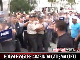KKTC'DE YİNE BELEDİYE ÇALIŞANLARIYLA POLİS ÇATIŞTI