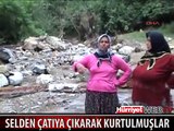 SELDEN ÇATIYA ÇIKARAK KURTULMUŞLAR