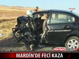 MARDİN'DE 2 OTOMOBİL KAFA KAFAYA ÇARPIŞTI
