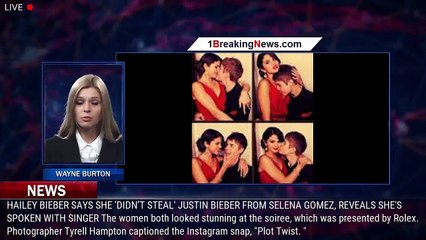 Tải video: Selena Gomez and Hailey Bieber pose for first photo together and squash rumors of Justin Biebe - 1br