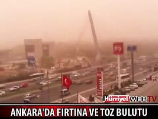 ANKARA'DA FIRTINA VE TOZ BULUTU