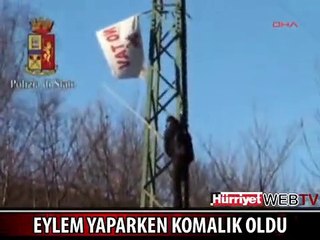 ELEKTRİK DİREĞİNDE AKIMA KAPILARAK KOMALIK OLDU