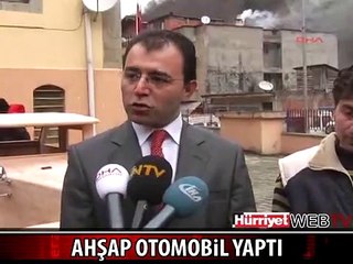 TRABZONLU MOBİLYA USTASININ YAPTIĞI AHŞAP OTOMOBİL