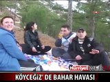 KÖYCEĞİZ'DE PİKNİK VE KAR TOPU MANZARASI