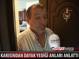 KARISINDAN SÜPÜRGE HORTUMUYLA DAYAK YEDİ