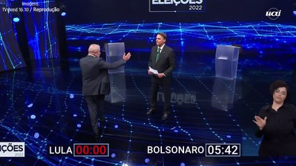 Debate: Lula esgota tempo e Bolsonaro fala por cinco minutos sem interrupções