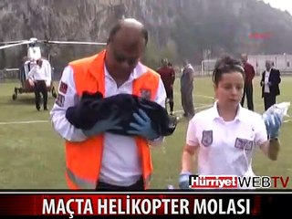 FUTBOL SAHASINA HELİKOPTER İNDİ