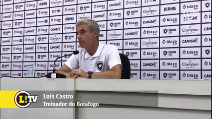 Luís Castro dizendo que a maior tristeza dele no Botafogo são os resultados dentro de casa