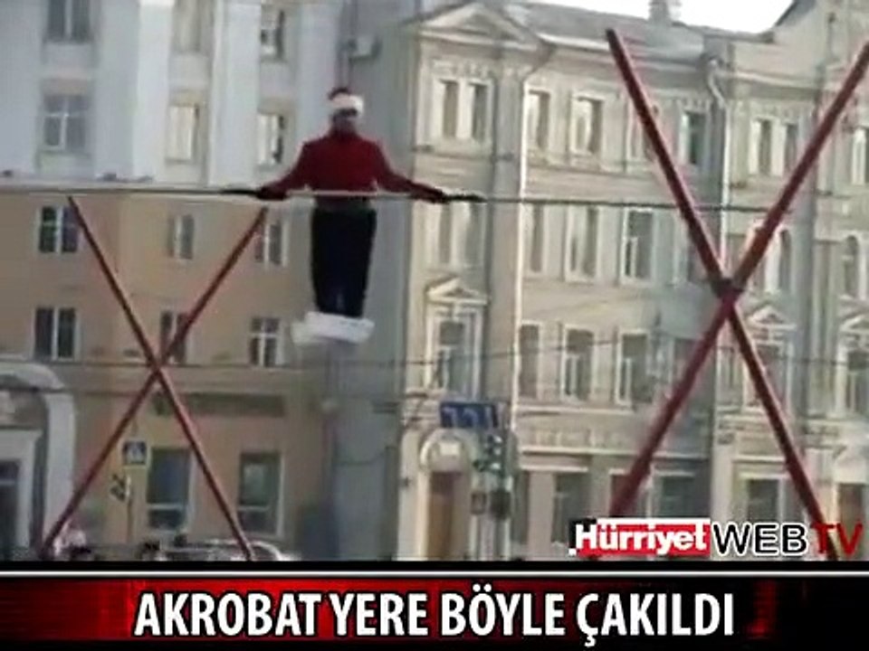 AKROBAT YERE BÖYLE ÇAKILDI