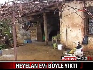 EV BİR ANDA YERLE BİR OLDU
