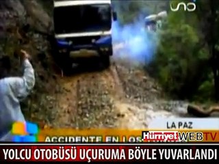 OTOBÜS UÇURUMA BÖYLE YUVARLANDI