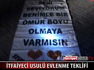 İTFAİYECİ SEVGİLİDEN ŞAŞIRTAN EVLENME TEKLİFİ