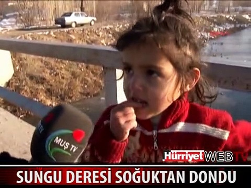 SOĞUKTAN DONAN DEREYİ KÖPRÜ OLARAK KULLANIYORLAR