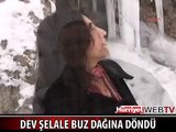 DEV ŞELALE BUZ DAĞINA DÖNDÜ