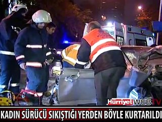 KADIN SÜRÜCÜ ACI İÇİNDE KIVRANDI