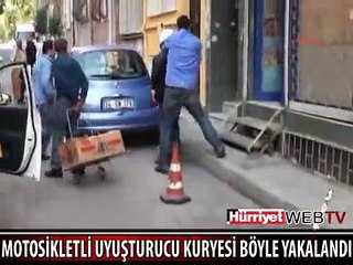MOTOSİKLETLİ KURYE BÖYLE YAKALANDI