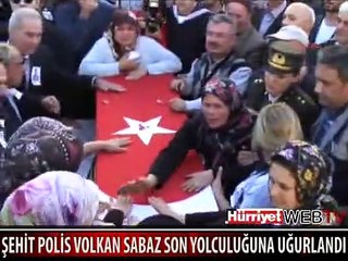 ŞEHİT POLİSİN CENAZESİNDE GÖZYAŞLARI SEL OLDU