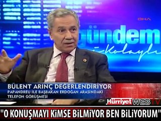 ARINÇ ERDOĞAN İLE PAPANDREU ARASINDAKİ KONUŞMAYI AÇIKLADI