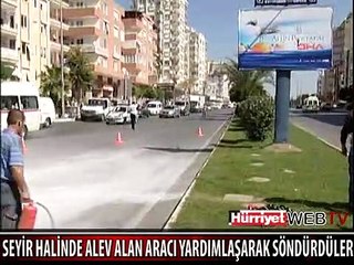 YANAN ARACI İŞTE BÖYLE SÖNDÜRDÜLER