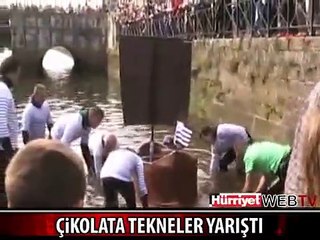 ÇİKOLATA'DAN YAPILAN TEKNELER YARIŞTI