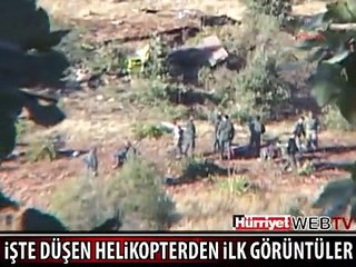 DÜŞEN HELİKOPTERDEN İLK GÖRÜNTÜLER